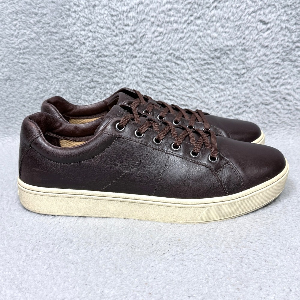 LL Bean Eco Bay Mens Size 10.5 Low Top Sneakers Shoes Dark Brown Leather 522882
